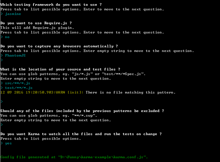 Karma Config Example